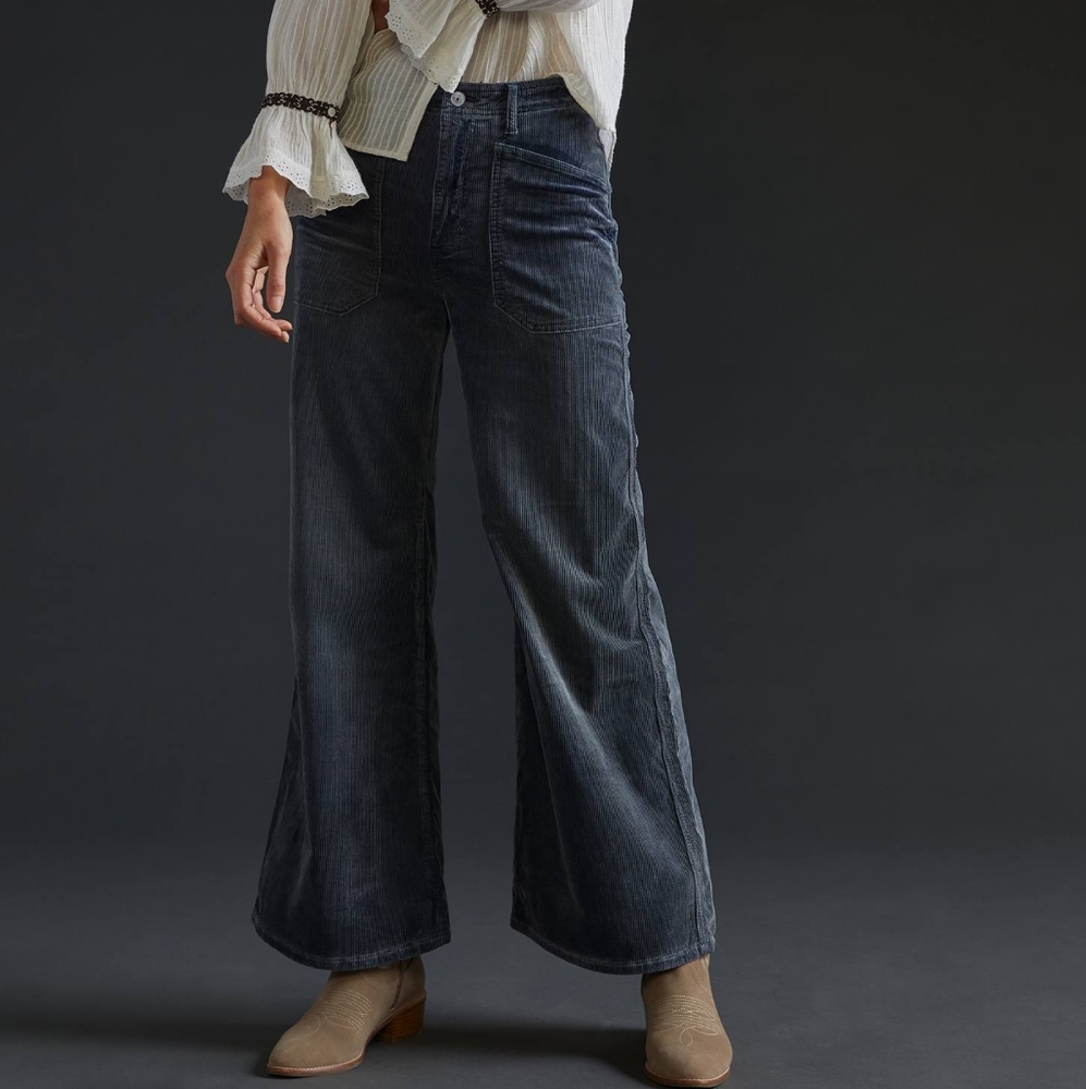 Anthropologie Pilcro The Carpenter Wide-Leg Corduroy Pants